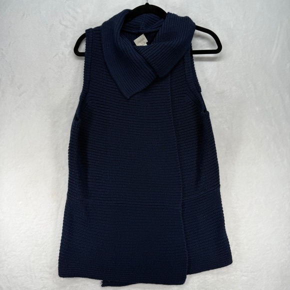 Chico's Knit Vest‎ Sleeveless Sweater Vest Wool Blend Blue Size 3 US XL - Picture 1 of 10